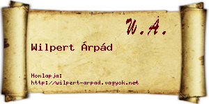 Wilpert Árpád névjegykártya